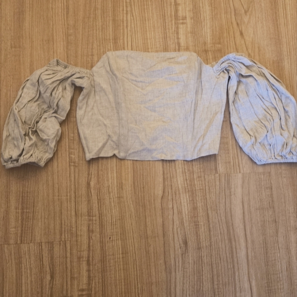 Linen off shoulder corset top